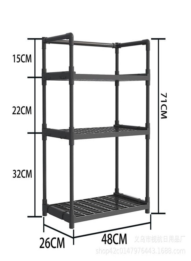 Delavala 3-Tier Acrylonitrile Butadiene Styrene Spice Rack Organizer For Countertop,Foldable Rust-Proof Standing Large Seasoning Storage Shelf With Hook For Kitchen Cabinet Living Room (3 Tire,Black) - Image 4